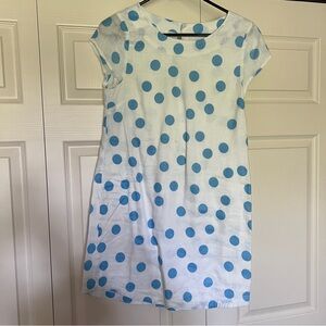 Island company Blue Polka Dot linen Dress size XS